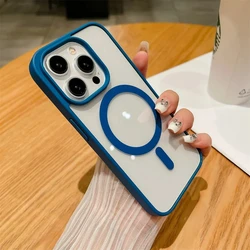 New For iPhone 16E 16 15 14 Plus 13 12 11 Pro X XR Max MINI 7 8 SE PLUS Luxury Magsafe Original Magnetic wireless charging Case