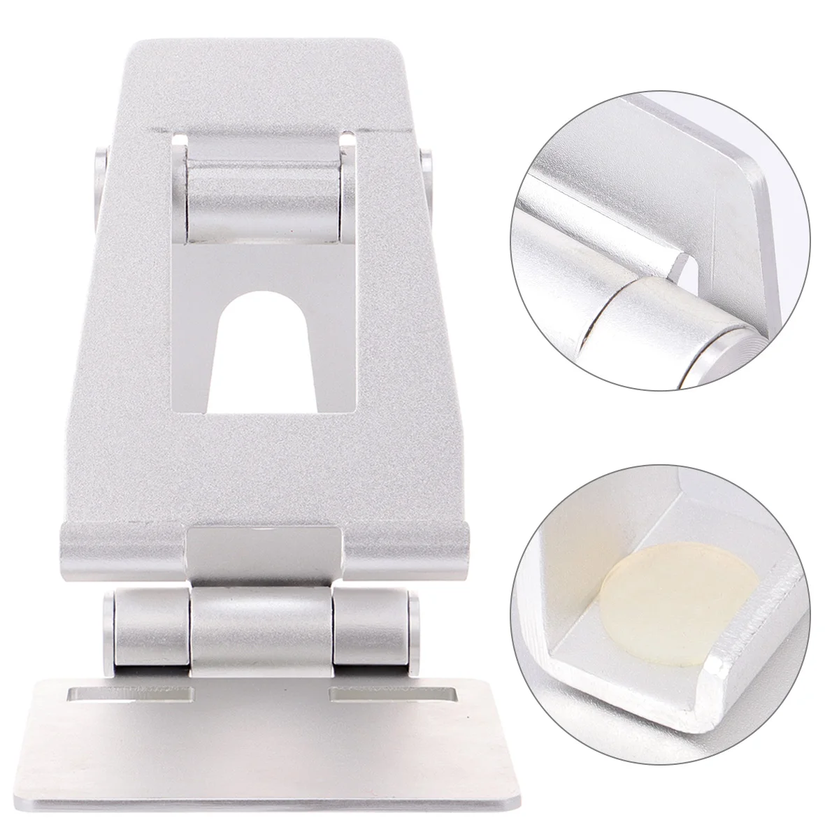 

Desktop Stand Tablet Support Phone Holder Cell Multifunction Mobile Silver Foldable