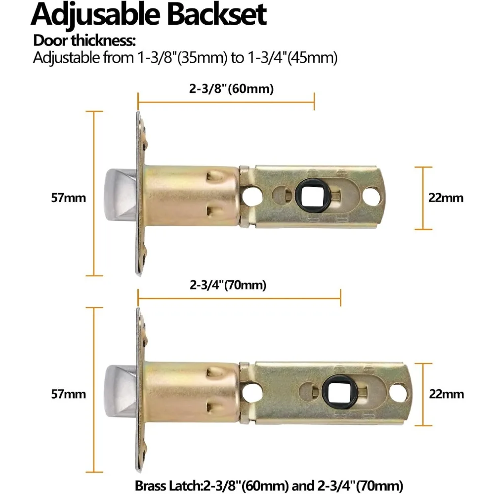 قفل رافعة دخول بمفتاح للأبواب الخارجية والأمامية، لمسة نهائية سوداء، تصميم آمن للوحة الطويلة، خيار أمان معزز