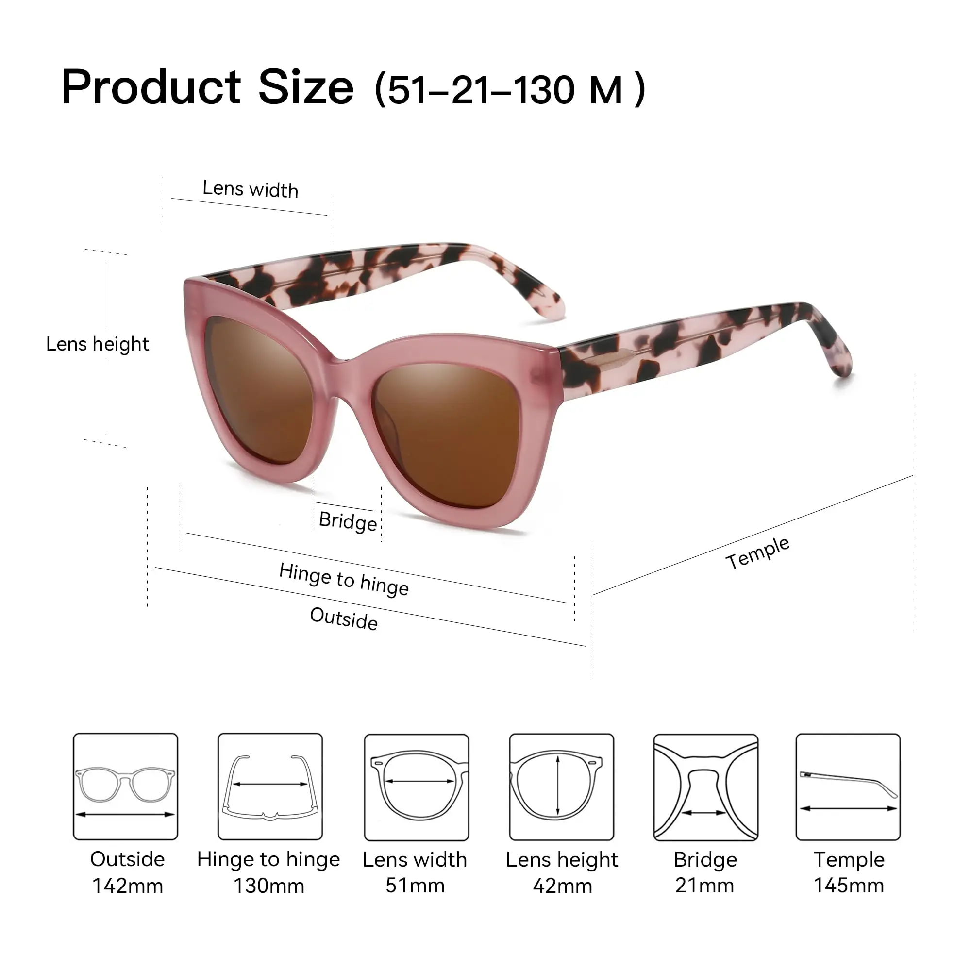 ZENOTTIC 2025 Occhiali da sole polarizzati da donna alla moda: tonalità retrò Cateye - Occhiali da sole progettati per donna con protezione UV400