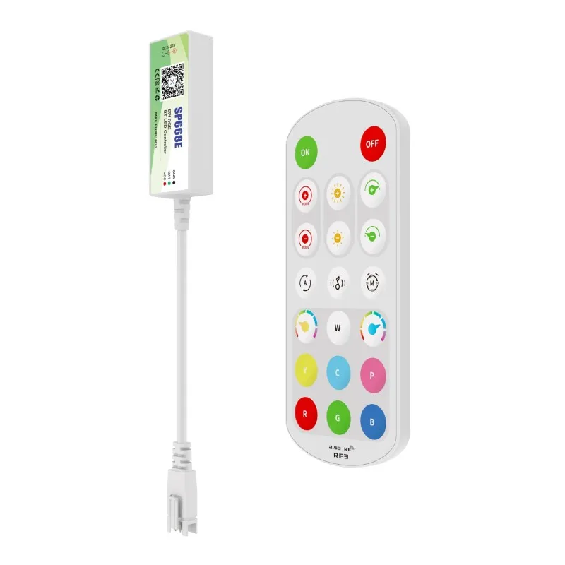 SP668E WS2811 WS2812B RGB LED Controller APP 2.4G RF Remote Control RGBIC Music DIY Dynamic Effect Light Strip DC 5-24V