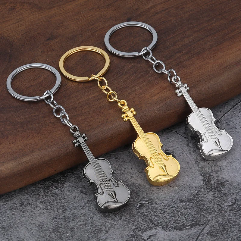 1PC Creative Vintage Mini Violin Musical Instrument Keychain For Men Women Bag Charm Car Keychain Jewelry Accessories Gifts