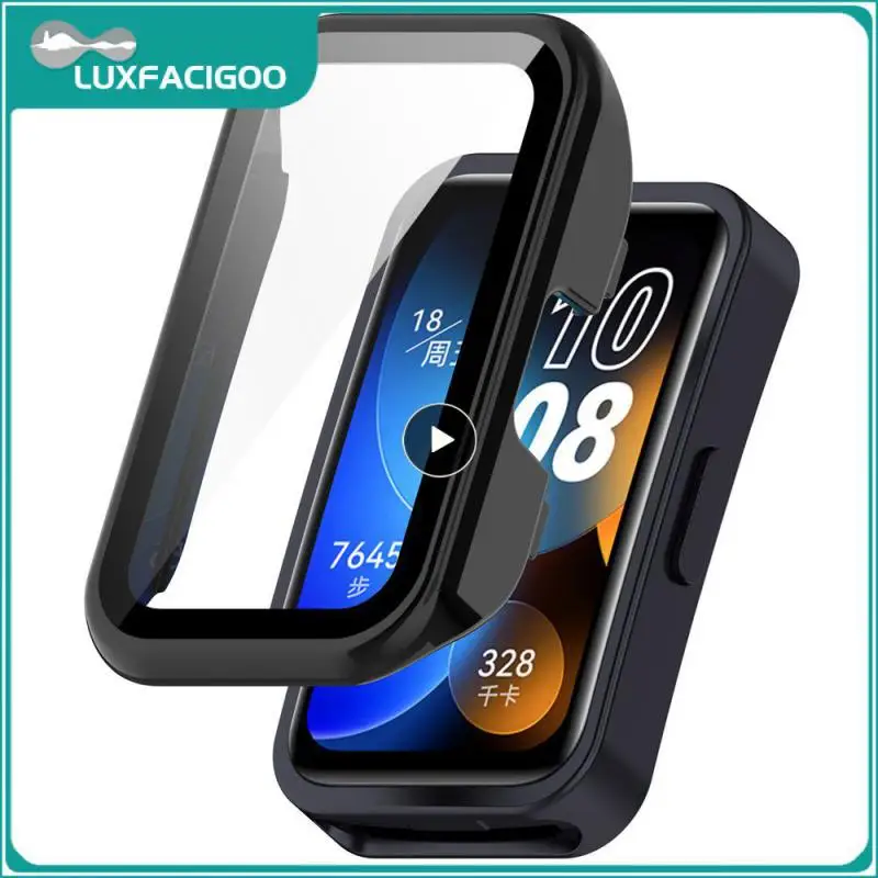 حافظة PC واقي شاشة زجاجي لفرقة 8 غلاف حماية كامل لهاتف Honor Band6 Band8 حافظة واقية
