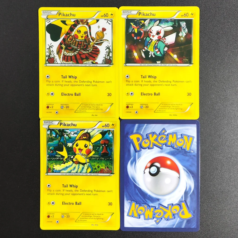 

3Pcs School Of Art Proxy Pocket MonSter P.M English PIKACHU Collectibles RARE Single Card Classic Game Anime Cards Toys