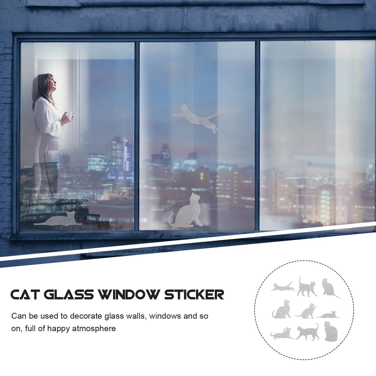 9 Pcs Film Decals Protection Small Deterrent Bird Strike Prevention Window for Glass Anti Collision Clings Anti-collision
