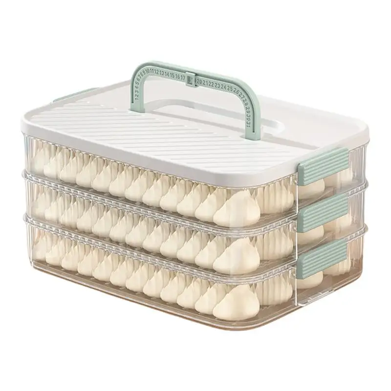 Kitchen Organizer Dumpling Box Food Storage Container Refrigerator Keep Fresh Storage Box Multi-Layer Transparent Dumpling Box