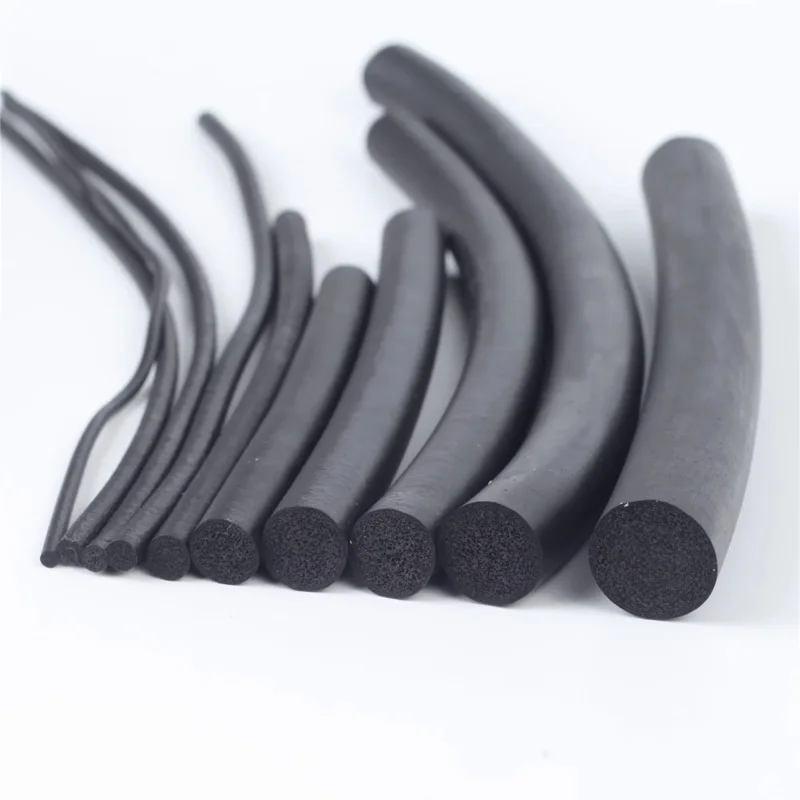 O Type Sealing Strip Round Sealing Cylindrical Sponge Strip Sound Proofing Dustproof solid Foamed Rubber Gaskets EPDM Seal Strip