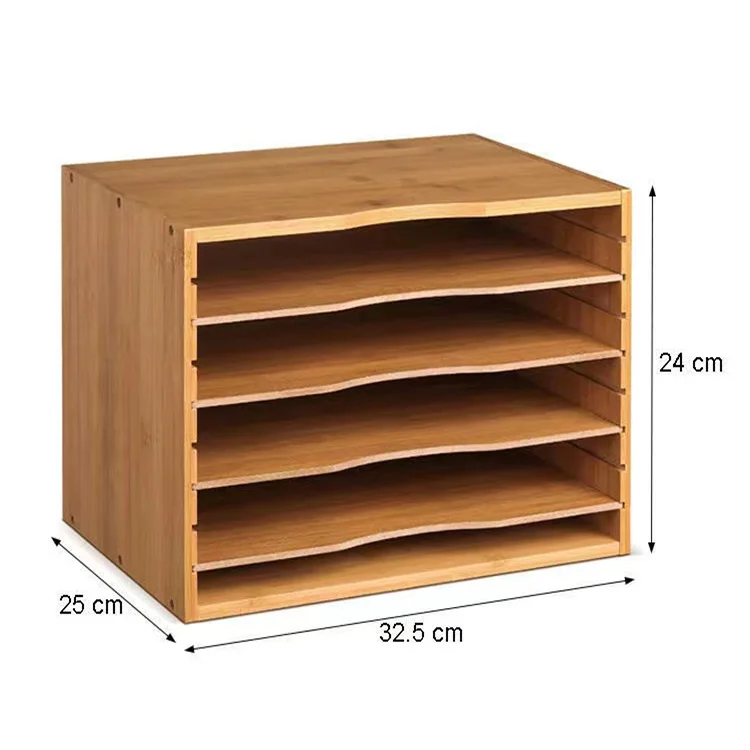 Bamboo Multifunctional Custom File Letter Storage Box Wooden Crafts