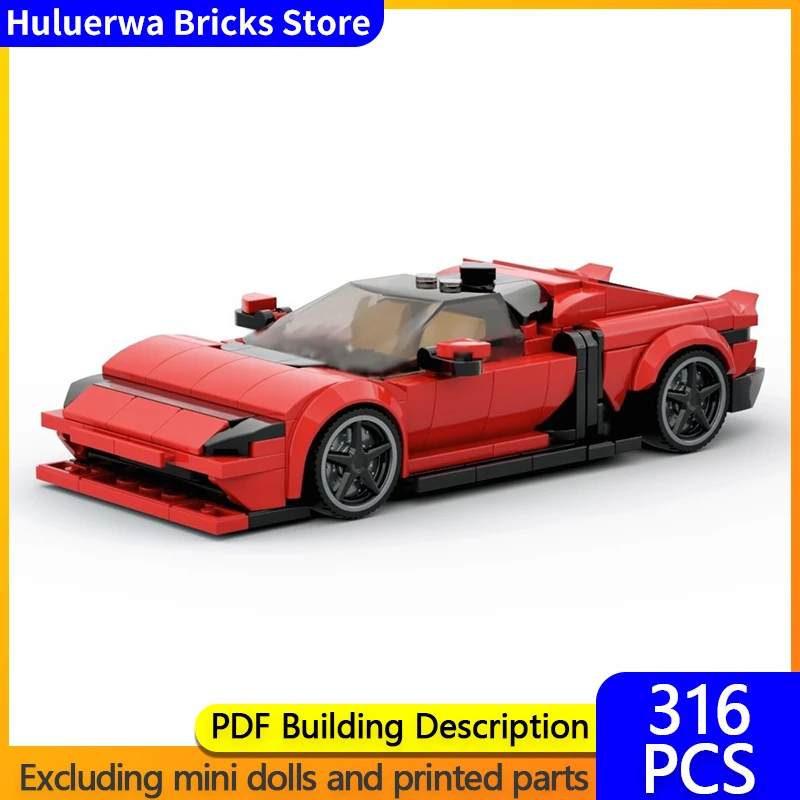 

Модель городской автомобиль MOC, строительные кирпичи 849 Testarossa, суперкар, модульная технология, детские праздничные подарки, сборные игрушки, костюм