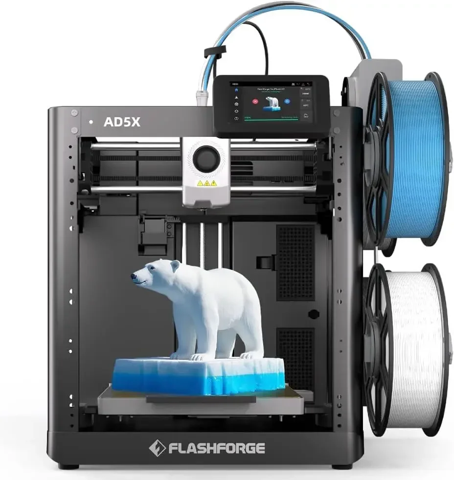AD5X 3D Printer,Multi-Color 3D Printer with IFS,Fully Auto Leveling with Max 600mm/s High Speed Printing and Max 300°C Nozzle,La