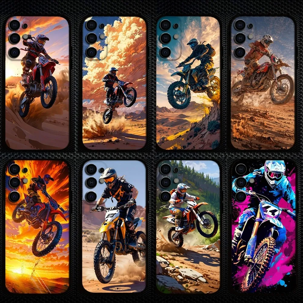 

Motocross Motorcyele Dirt Bikes Phone Case For Samsung S25/S24/S23/S22/S21/S20/Plus,Fe,Lite/Others Black Cover