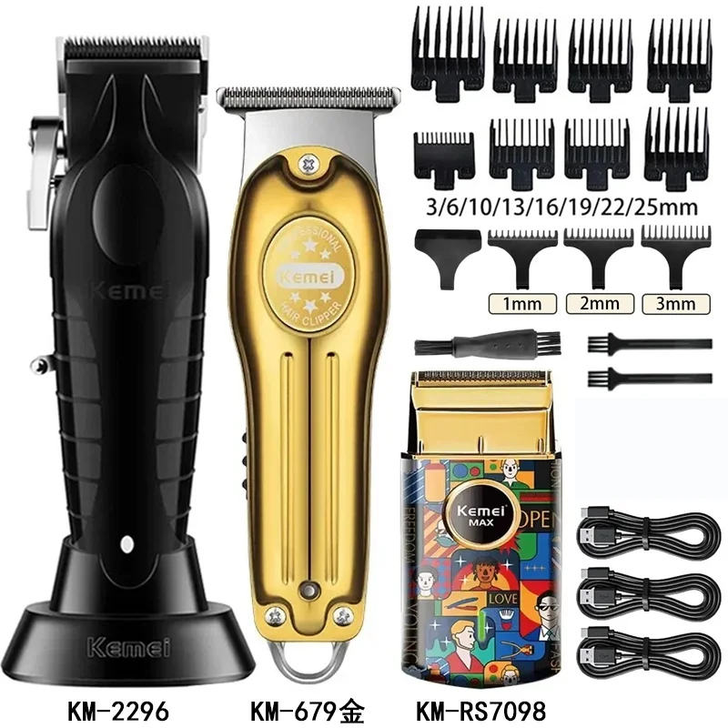 Kemei Haarschneidemaschine Km-2296 Km-679 Km-RS7098 Barber-Haarschneidemaschine Kabellose Aufladbare Rasiermaschine