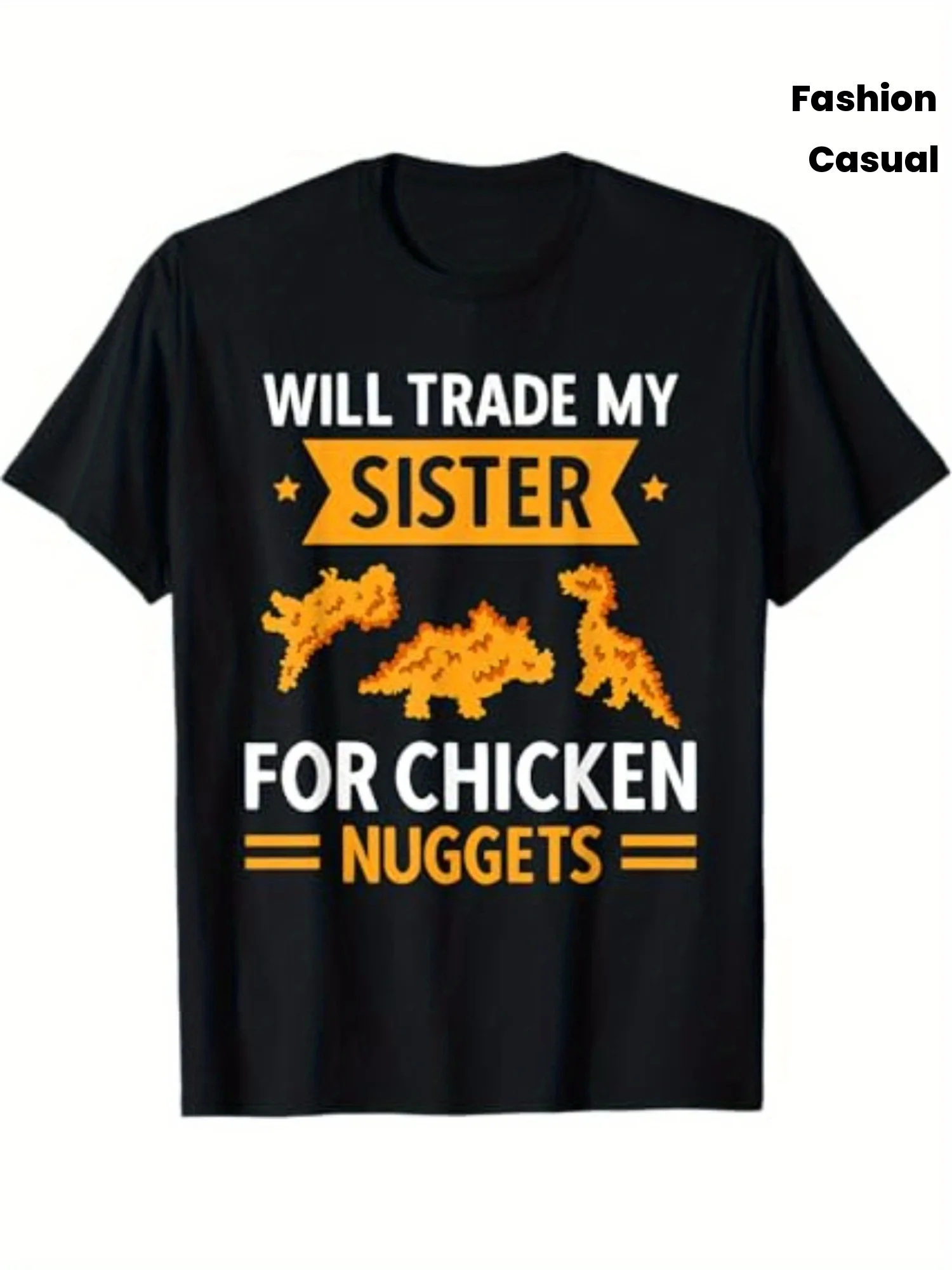 Chicken Nugget Enthusiasts Will Exchange Their T-Shirts for Chicken Nugget-Themed Ones, Unisex, Short-Sleeved, Casual Wear, Autumn Fashion