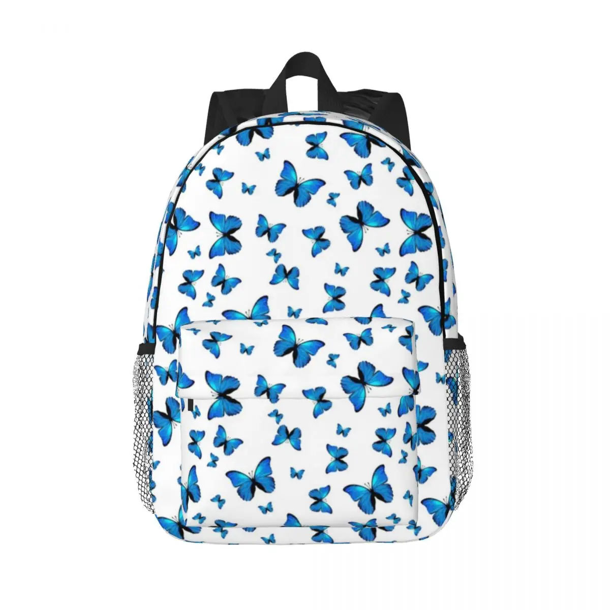 

Blue Butterflies Print New Fashion High Capacity Waterproof College Backpack Trendy Laptop Travel Book Bag 15inch