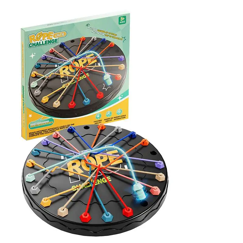 

Разпутывание веревки с узлами, игра для сортировки витой веревки, настольная игра с 10-веревками, головоломка, игрушка для мелкой моторики для родителей и детей