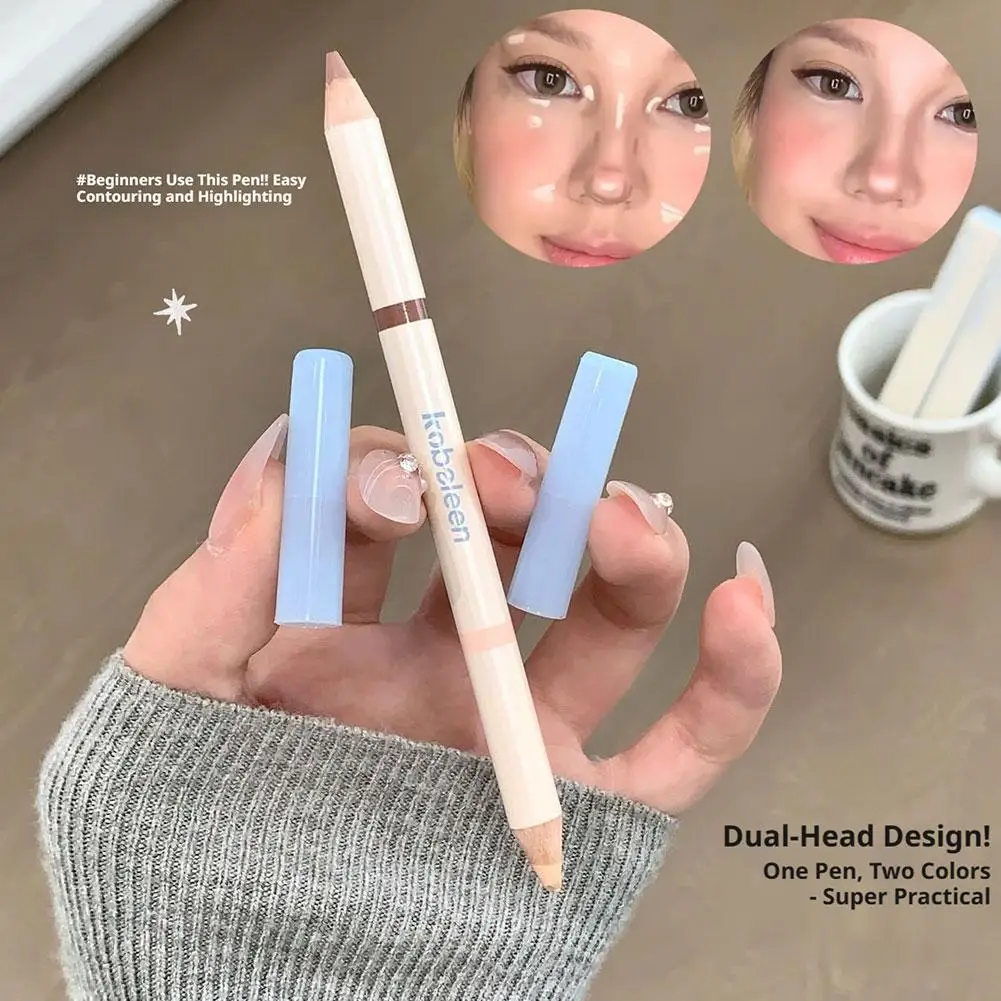 Waterproof Lasting Not Smudge Brighten Under Eyes Multifunctional Silky Eye Liner Pencil Double-headed Velvet Matte Silkworm Pen
