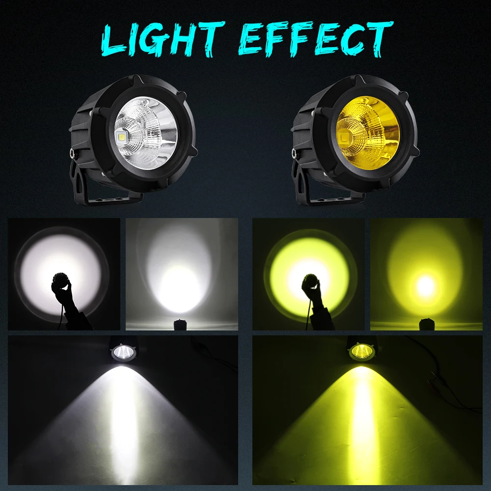 HAOLIDE 3 بوصة LED ضوء العمل مع مصباح قيادة مساعد الضباب لالتقاطات رياضية الطاقة الثقيلة دراجة نارية فان تخييم 12 فولت 24 فولت