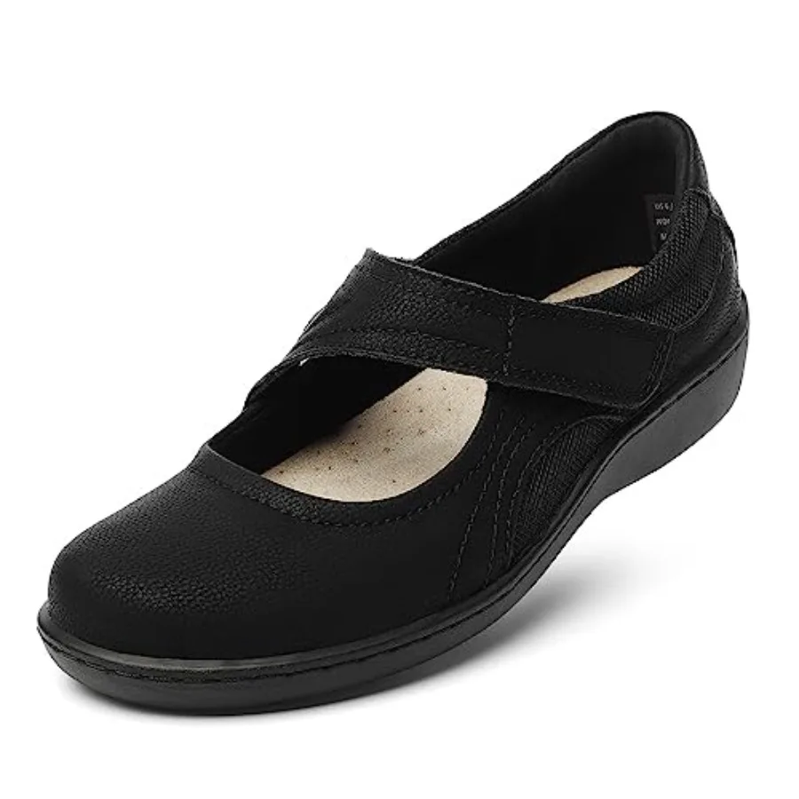 

Oviaric Women's Classic Comfort Mary Jane Flats Fashion Casual Dress Shoes Cute Closed Toe Slip On Lightweight Breathable Walki