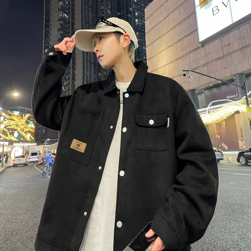 [8XLPlus Size] Suede  Jacket Men's Autumn And Winter New Casual Jacket Youth Handsome Top