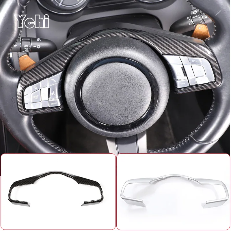 

For Jaguar F-TYPE 2013-2024 ABS Carbon Fiber/Matt black/Silver Car Steering Wheel Frame Cover Trim sticker Car Accessories
