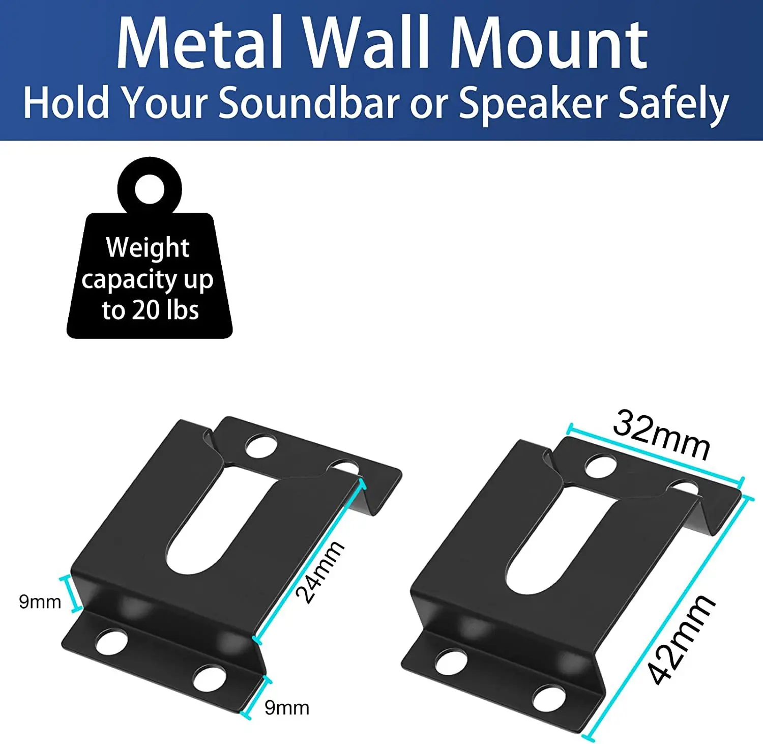 Wall Mount Bracket Drilling Speaker Holder for Vizio Soundbar S3820W-C0 SB3851-C0 SB4051-D5 S5430W-C2 SB3651-E6 S2920W-C0