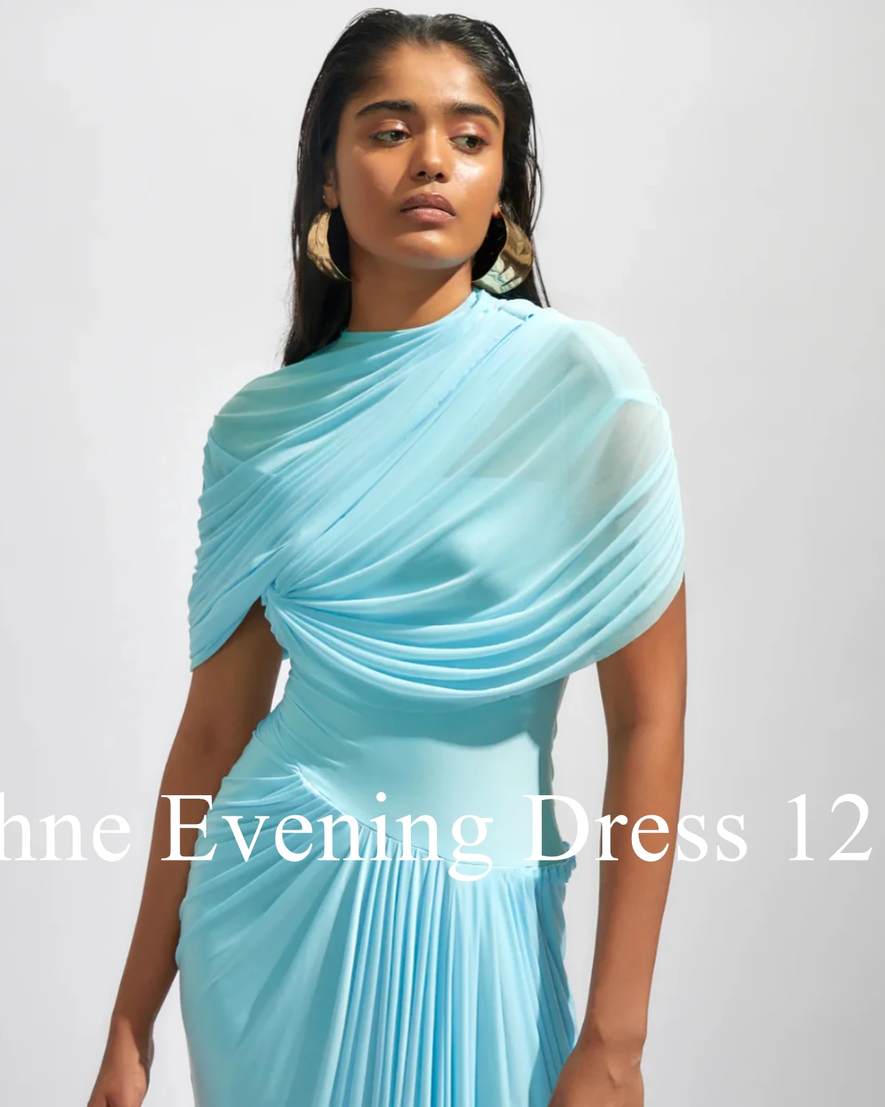 Customized Modern Crew Neck Jersey Short Sleeves Evening Dress Temperament Pleats Photo Color Robe de soirée Vestido De Festa