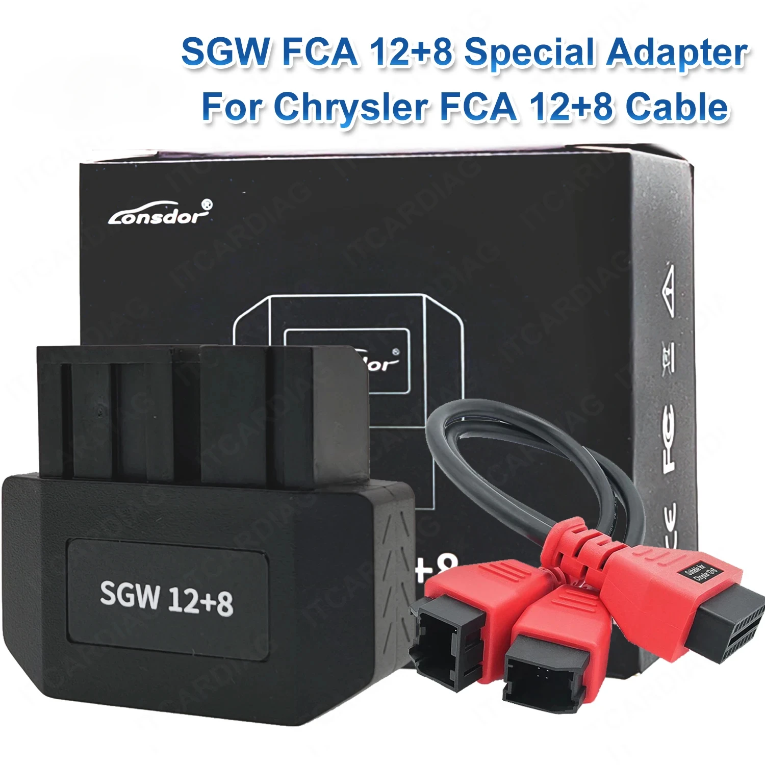 Lonsdor SGW FCA 12+8 Special Adapter for Chrysle/Dodge/Jeep/RAM/FIAT/MASERATI 2018+ For Chrysler Programming Cable 12+8 Connecto