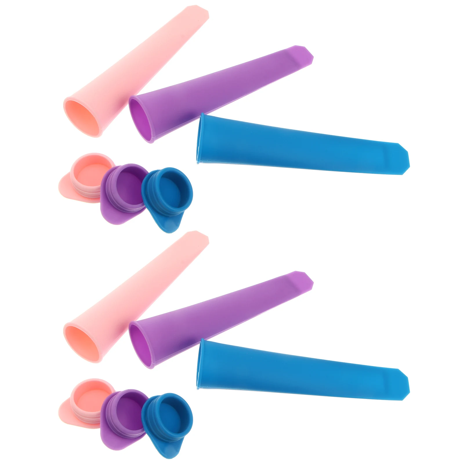 

6pcs Pop Mold Reusable Silicone Summer Summer Silicone Mold Refrigerator Ice Cream Maker Kitchen Bar Supplies Random Color