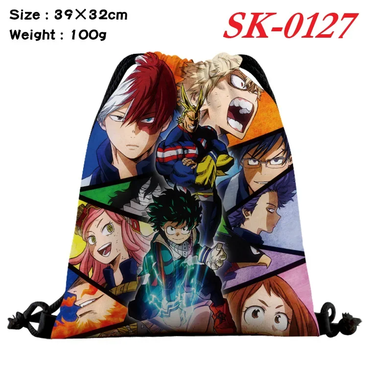 Anime Drawstring Bag My Hero Academia Duke Izuku Bakugou Shouto Cartoon Sport Backpack Boys Girls Portable Storage Shopping Bag