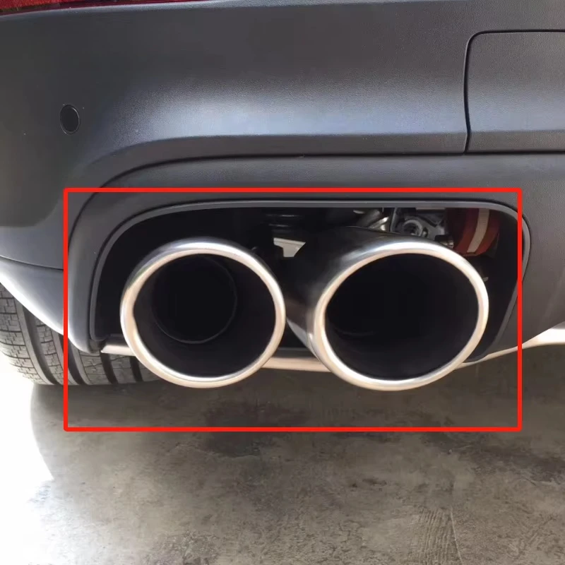 For Cayenne Exhaust Pipe Stainless Steel Tail Throat Silver 9Y0 Car Upgrade GTS Style 4 Exhaust Pipes Car Modification