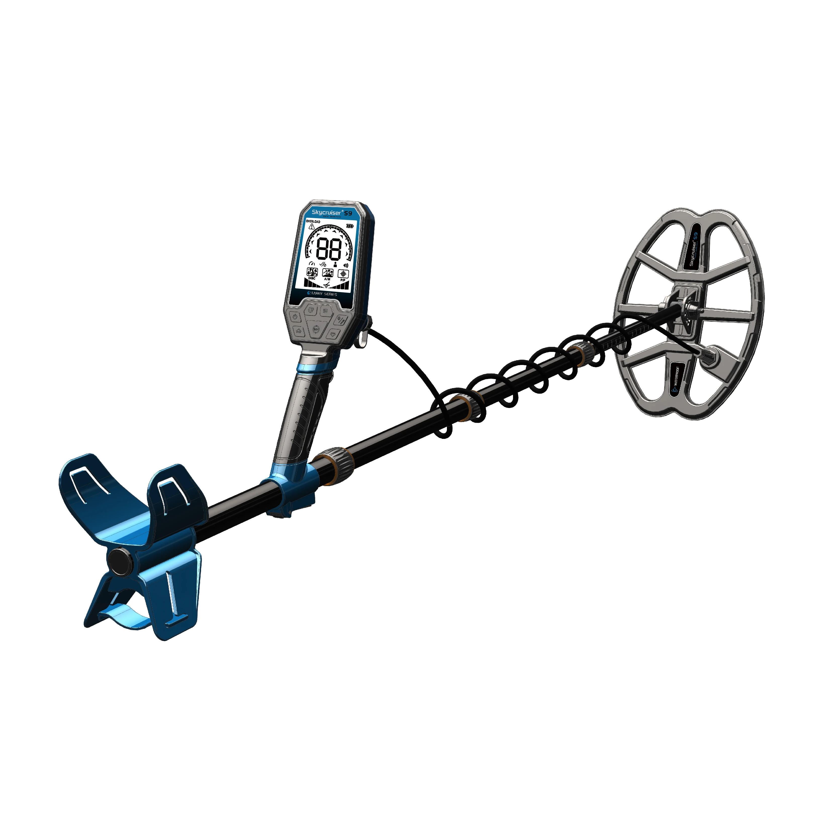 S9 Long-Range Professional Gold Metal Detector Fully Waterproof Lithium Battery Powered Metal Detector for Treasure Hunting