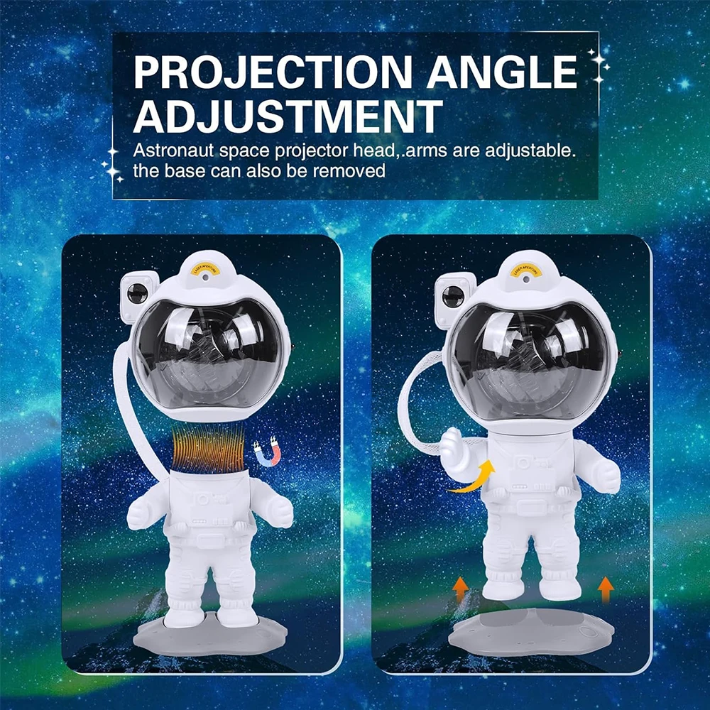 أضواء الشمالية العارض ضوء الليل رائد الفضاء السديم المرصعة بالنجوم LED مصباح مع الموقت عن بعد هدية عيد الميلاد للأطفال البالغين