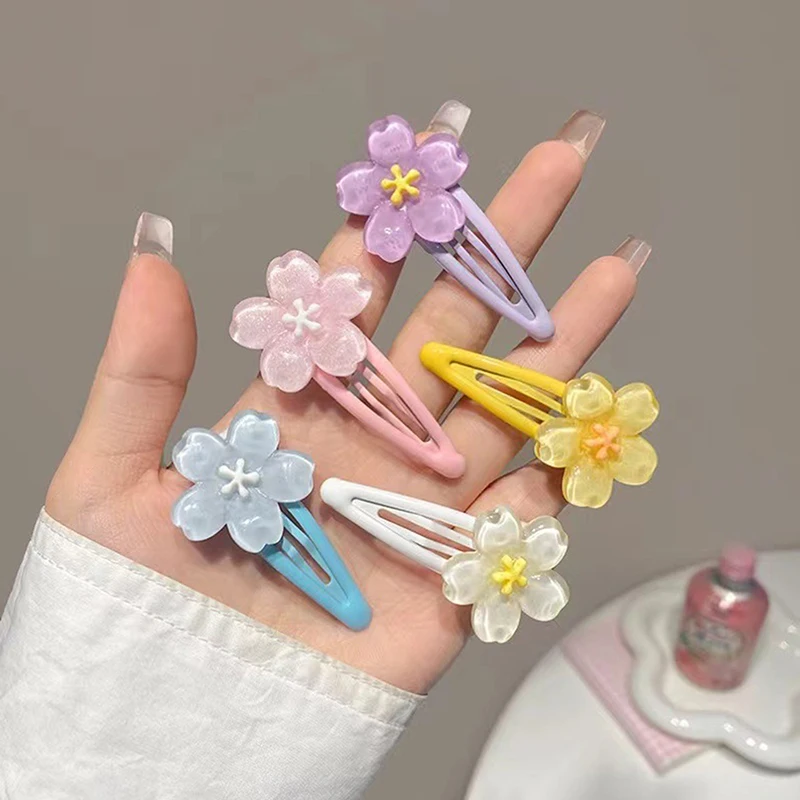 2Pcs Romantic Cherry Blossom Hairpin Sweet Girl Side Bangs Clip Hair Clip Women Daily Party Hair Accessories Gifts