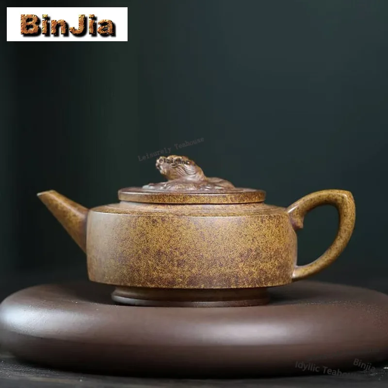 200ml Yixing Purple Clay Teapots Famous Handmade Dragon Pot Raw Ore Wood-fired Porcelain Mud Kettle With Infuser Zisha Tea Set
