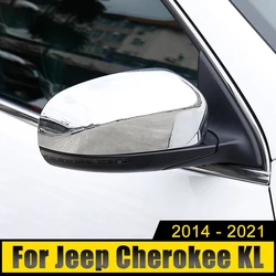 For Jeep Cherokee KL 2014 2015 2016 2017 2018 2019 2020 2021 ABS Car Side Rearview Mirror Cap Cover Shell Trim Case Stickers