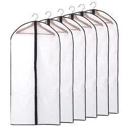 6pcs/set Transparent Clothing Covers Garment Suit Dress Jacket Clothes Coat Dustproof  Protector Travel Bag Dust