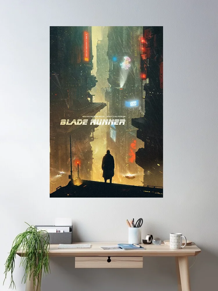 Blade Runner Movie Art Print Canvas Poster, Living Room Decor, Home Wall Picture