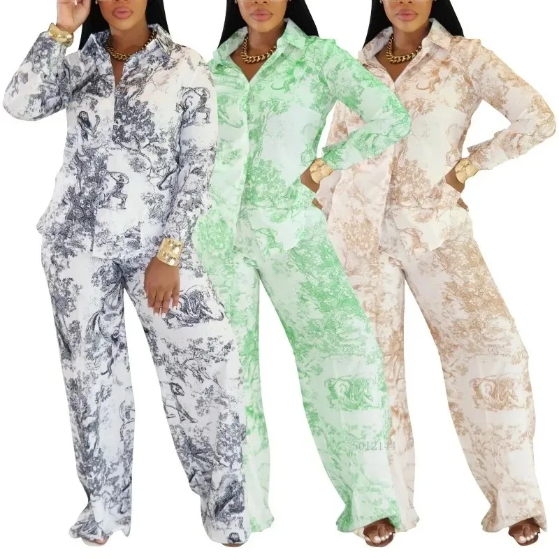 

2025 Women's Dashiki African 2-Piece Set Summer Autumn Matching Top And Pants Outfit Suits New Arrival Clothing