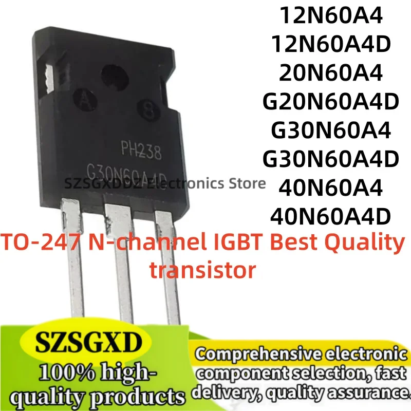 10-20Uds 100% new quality 12N60A4 20N60A4 40N60A4 12N60A4D 40N60A4D G30N60A4 G20N60A4D G30N60A4D TO247 N-channel IGBT transistor