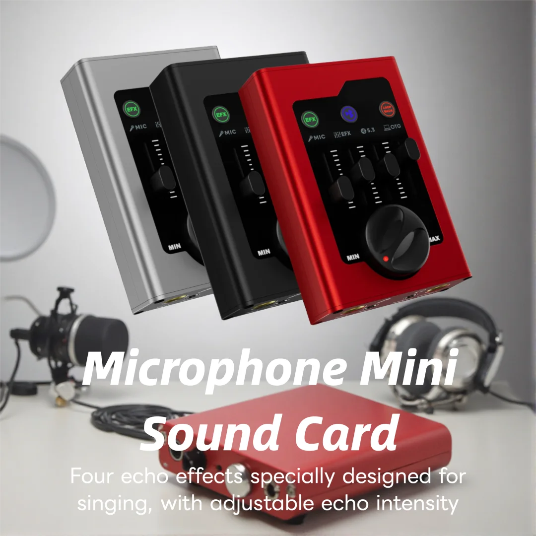 

GAX-GBA1 Mini Portable Microphone Sound Card for Band Mobile Recording and Outdoor Live Streaming