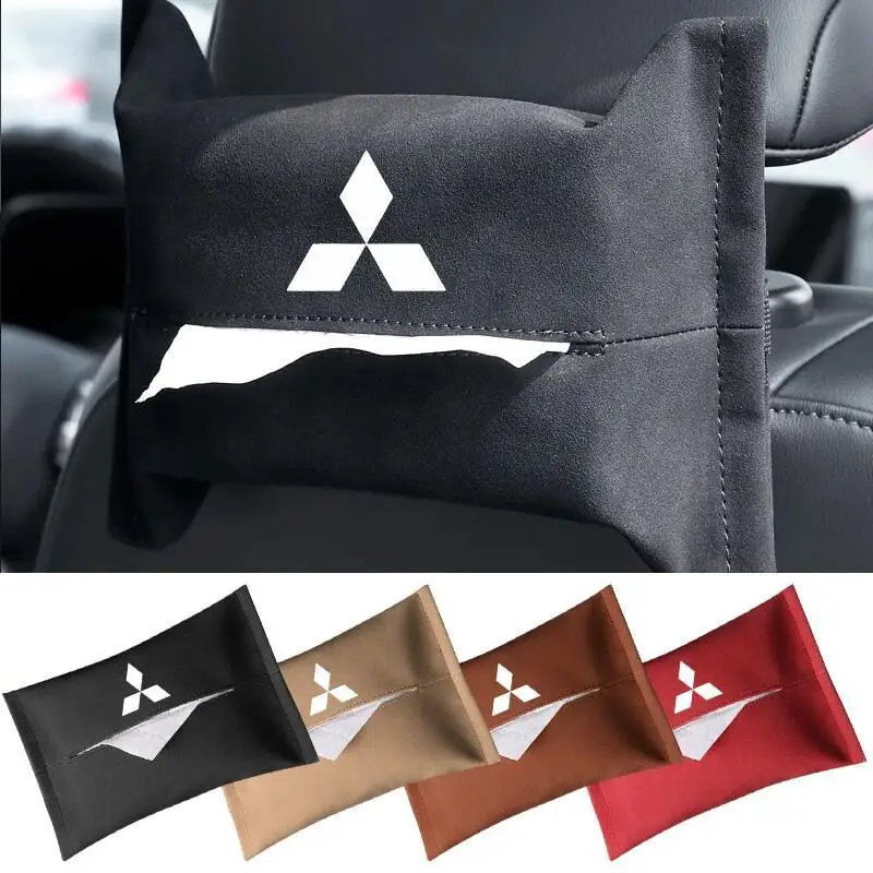 

Auto Accessories Car Tissue Box Container Home Towel Napkin Papers Bag For Mitsubishi Asx Lancer Pajero Colt Pajero