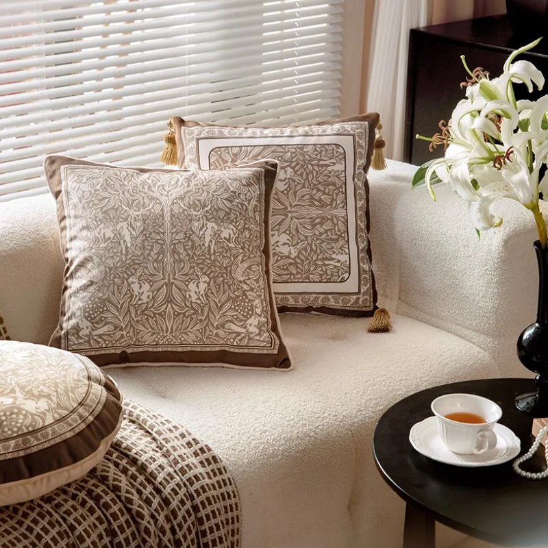 Cream Pillows Jungle Leopard Pillows Luxury Velvet Brown Decorative Pillow Cover For Sofa Chair Living Room Home Decorations
