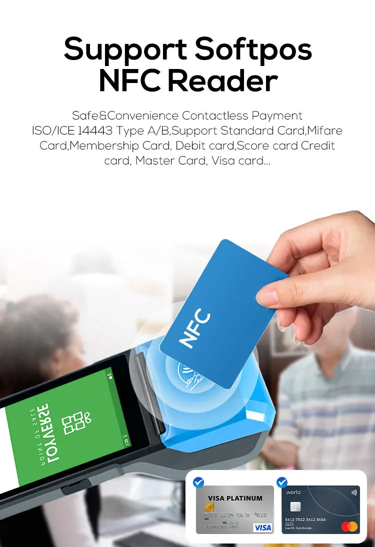 Nuovo prodotto Macchina POS NFC Android 13 14 Core-8 Terminale di pagamento completo al dettaglio Dispositivi POS Punto del sistema Stampante da 80 mm