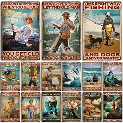 Artisian Fishing Metal Sign Lure Tin Poster Sport Decorative Plate Wall Decor Garage Bar Pub Club Hotel Cafe Kitchen Home
