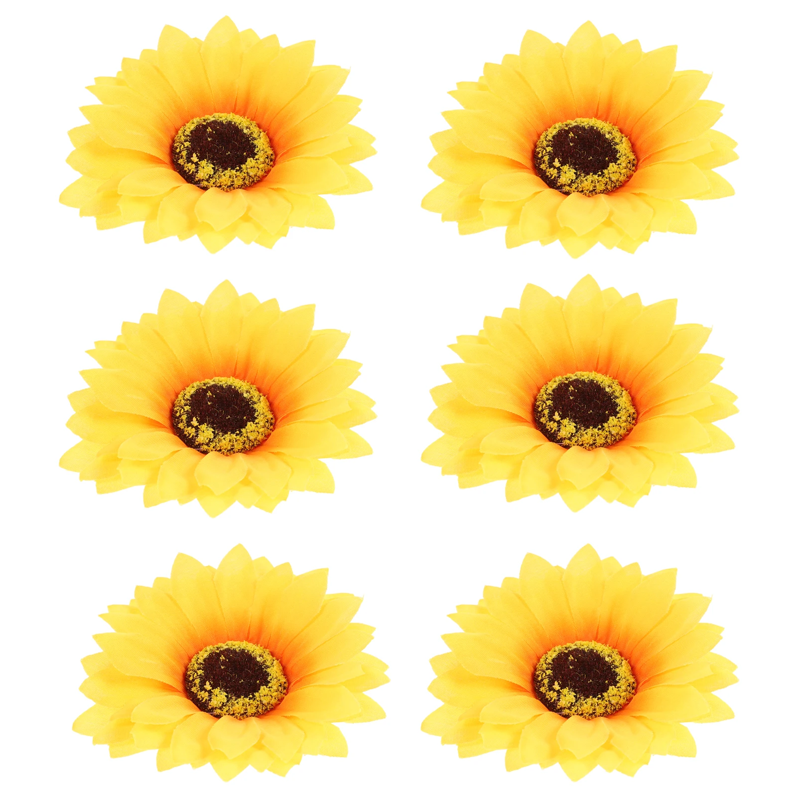 

6pcs Sunflower Clips Beach Wedding Party Accessories Women Girls Yellow Alligator Clips Sunflower Hair Barrettes For Women