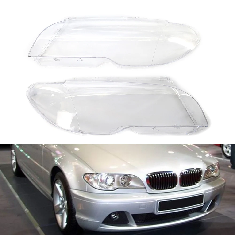 

2Pcs/Pair Car Headlight Headlamp Lens Cover Protector for BMW 3 Series E46 2DR Coupe 325ci 330ci 2003 2004 2005 2006 2006