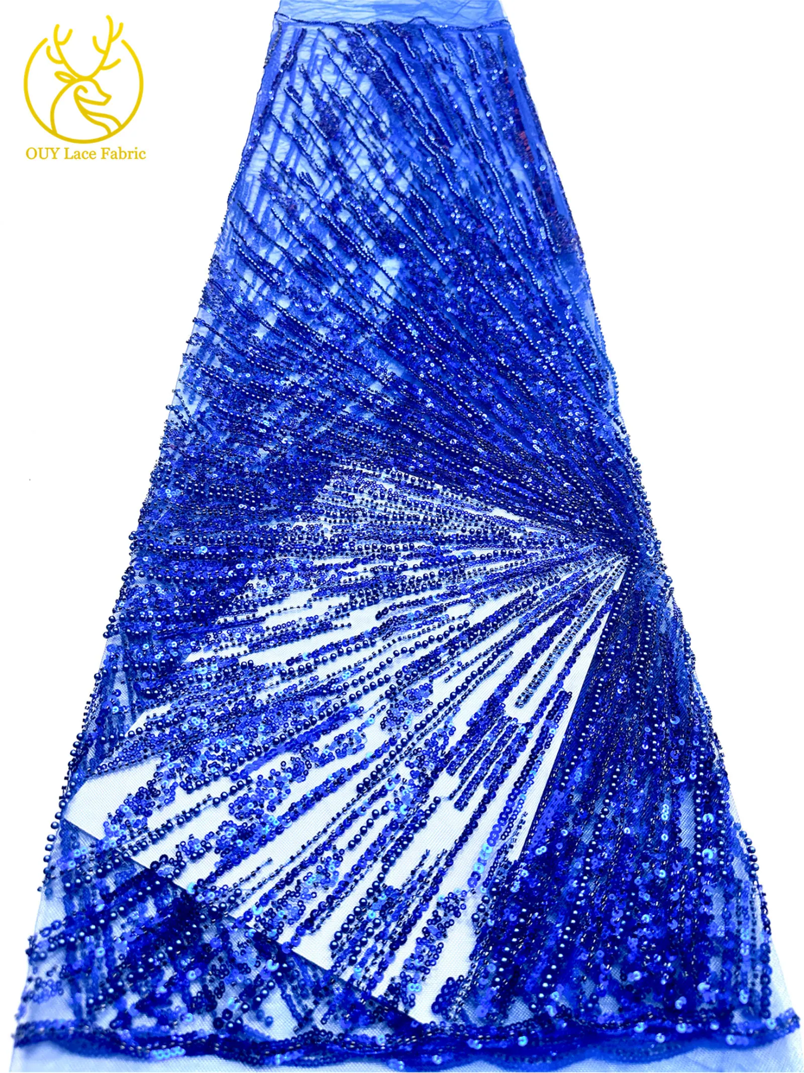 Afrikanischer Perlen-Spitzenstoff 2026 Heißer Verkauf Nigeria Französischer Tüll-Pailletten-Spitzenstoff für Party-Abendkleid-Nähmaterial 5 Yards – Detail 22