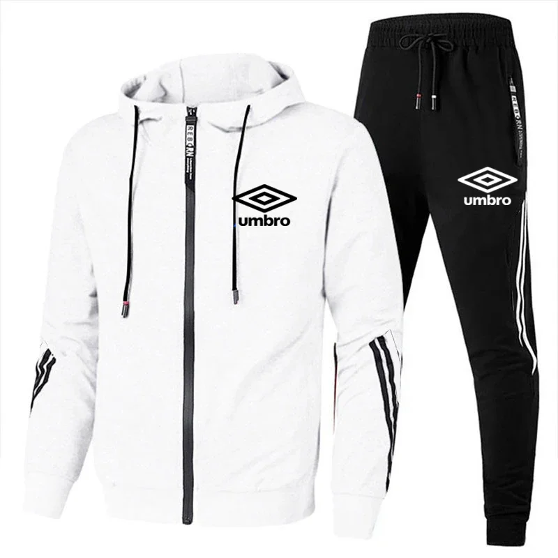 Umbro-chándal con capucha y pantalones de correr para hombre, conjunto deportivo informal de alta calidad para gimnasio, otoño e invierno, 2024