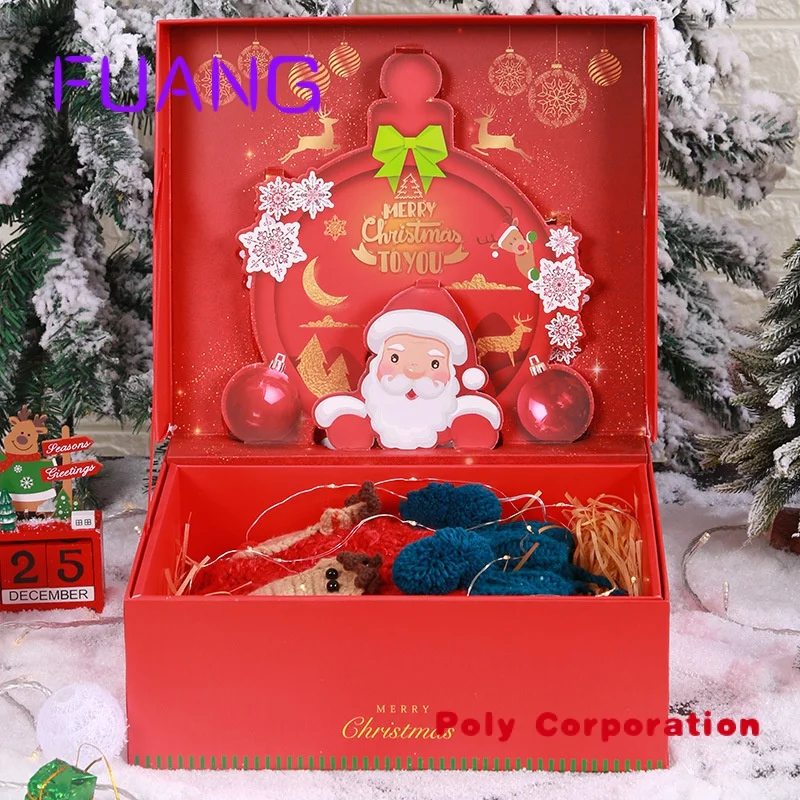 Confezione regalo di lusso personalizzata di alta qualità 3D Pop Up Surprise Paper Merry Christmas Packaging Card Box scatola per spuntini per le piccole imprese