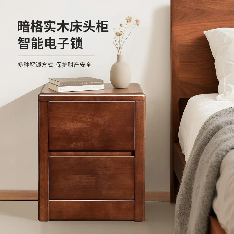 All solid wood hidden compartment bedside table hidden mystery with hidden double drawer locker side cabinet